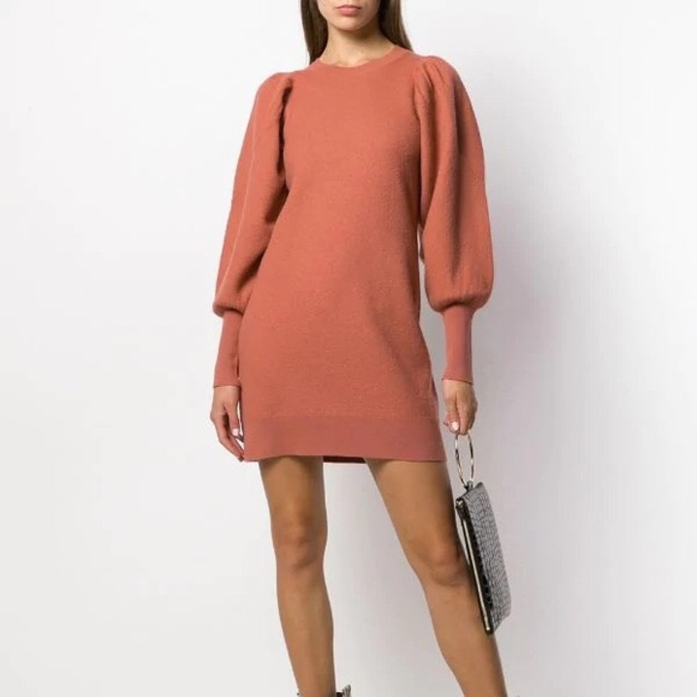 NWT $475 Ulla Johnson Viviana Knitted Pink Wool Dress